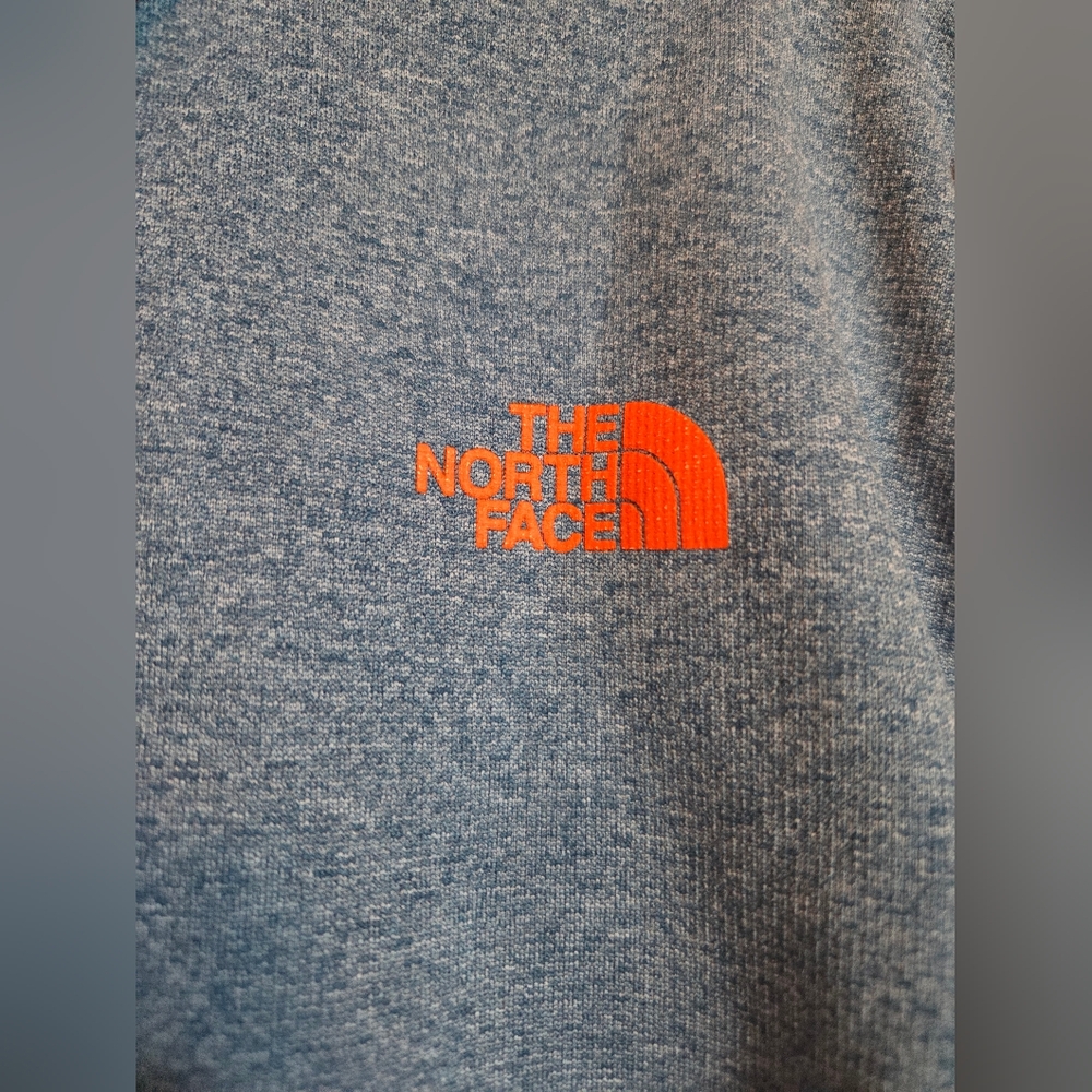 The North Face Men's Medium Blue and Orange Sweatshirt Hoodie - Picture 3 of 9